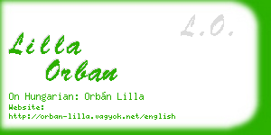 lilla orban business card