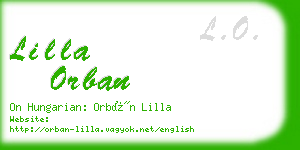 lilla orban business card